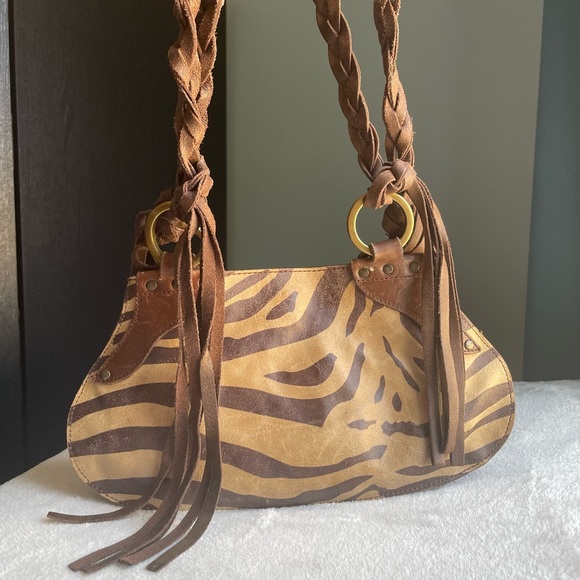 Leather Animal Print Italian Bag - Picture 4 of 6